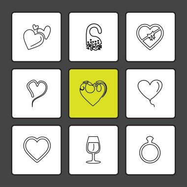 siyah arka plan üzerine minimalist düz app simgeleri