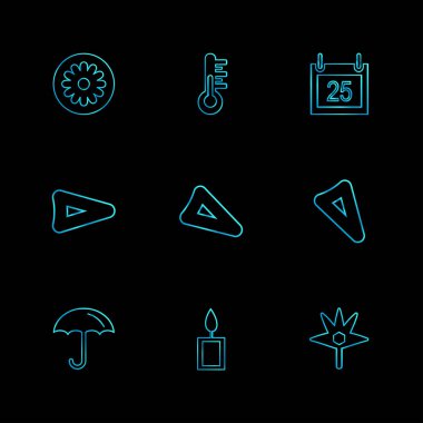 Minimalist düz app simgeler, vektör çizim dijital cihazlar için