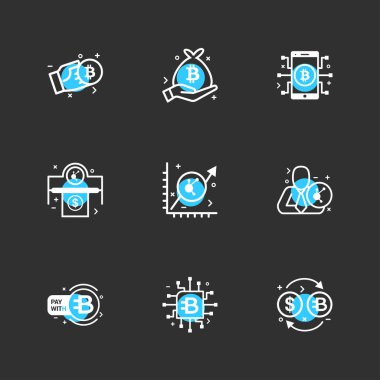 siyah arka plan üzerine minimalist düz app simgeleri