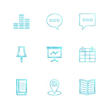 iş simgeleri kümesi, vektör illüstrasyonu 