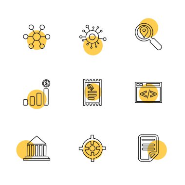 farklı minimalist düz vektör app simge kümesi