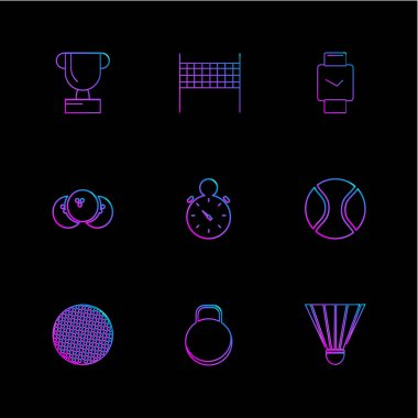 yaratıcı düz vektör app simgeler siyah arka plan üzerine