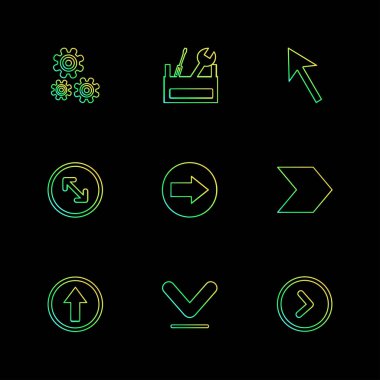 siyah arka plan üzerine minimalist düz app simgeleri