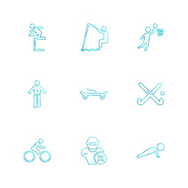 Minimalist düz app simgeler, vektör çizim dijital cihazlar için