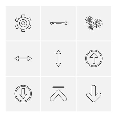 Beyaz arka plan üzerinde farklı minimalist düz vektör app simgeleri