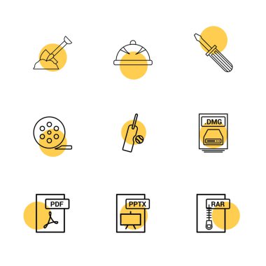 Beyaz arka plan üzerinde izole düz app simge kümesi