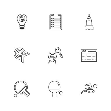 beyaz zemin üzerine minimalist düz app simgeleri