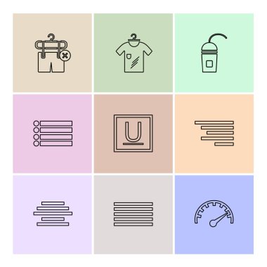 farklı minimalist düz vektör app simge kümesi