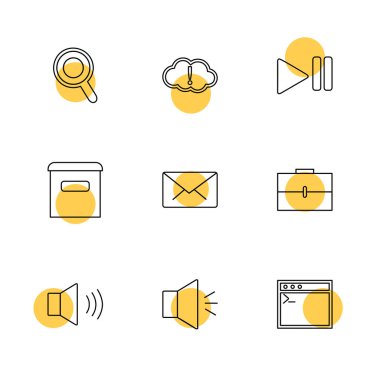 beyaz zemin üzerine minimalist düz app simgeleri