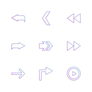 oklar yön işaretçiler yaratıcı simgeler ayarla, düz özel koleksiyon vektör