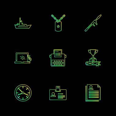 siyah arka plan üzerine minimalist düz app simgeleri