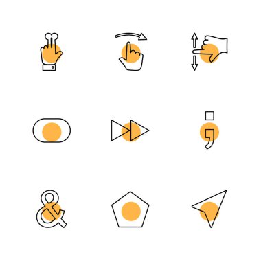 Beyaz arka plan daire basit web simgeler, vektör çizim ile