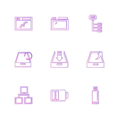 beyaz zemin üzerine minimalist düz app simgeleri