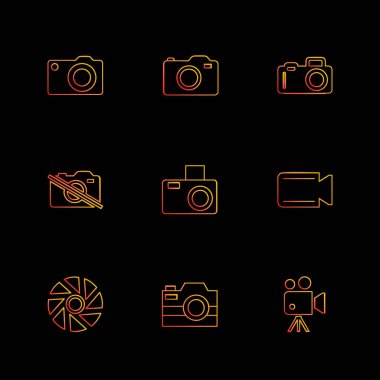 siyah arka plan üzerine minimalist düz app simgeleri