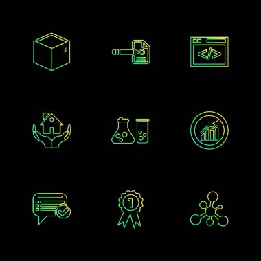 Minimalist düz app simgeler, vektör çizim dijital cihazlar için