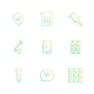 Beyaz arka plan üzerinde izole minimalist düz app simgeleri