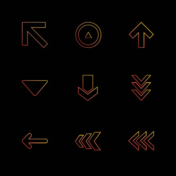 Flèches Directions Pointeurs Icônes Créatives Ensemble Conception Vectorielle Collection Plate — Image vectorielle