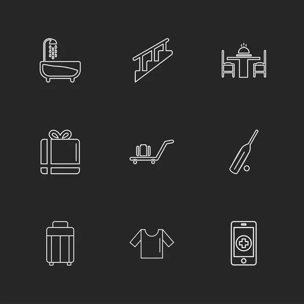 Set Van Verschillende Minimalistische Platte Vector App Pictogrammen — Stockvector