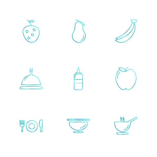 Iconos Aplicación Vector Plano Minimalista Sobre Fondo Blanco — Vector de stock