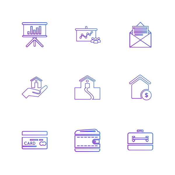 Iconos Aplicación Plana Simple Sobre Fondo Blanco — Vector de stock