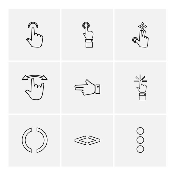 flat vector illustration icons, set of app icons 