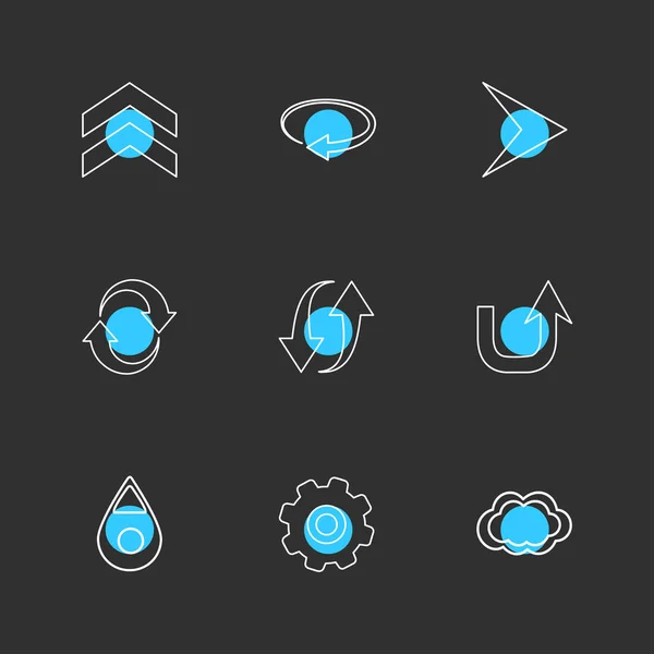 Iconos Aplicación Vector Plano Minimalista Con Círculos Colores Sobre Fondo — Vector de stock