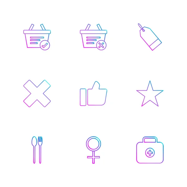 Conjunto Varios Iconos Aplicaciones Vectoriales — Vector de stock