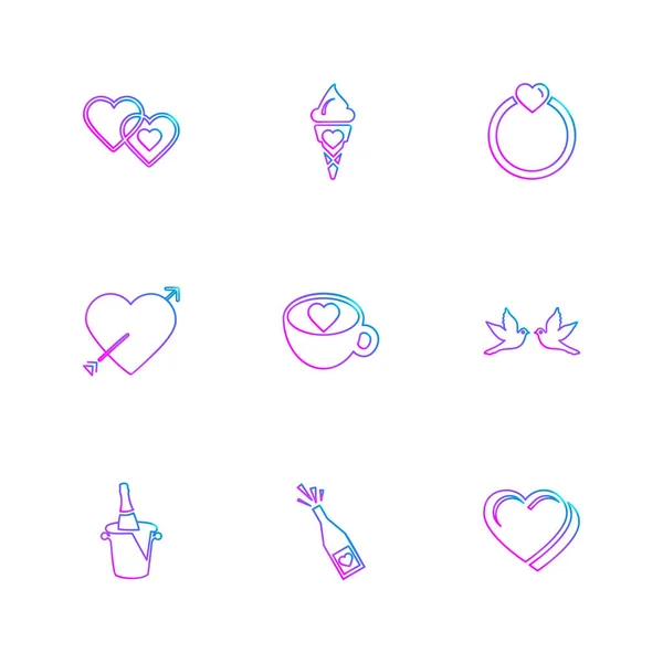 Iconos Aplicaciones Planas Minimalistas Aislados Sobre Fondo Blanco — Vector de stock