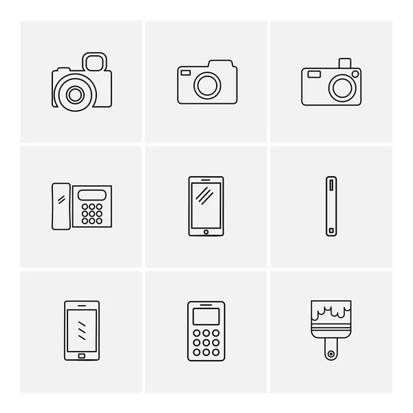 Iconos Aplicación Vector Plano Minimalista Color Sobre Fondo Blanco — Archivo Imágenes Vectoriales