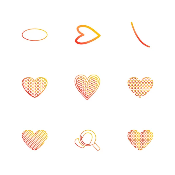 Hearts Web Icons Vector Illustration — Stock Vector