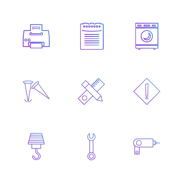 Minimalistic Flat App Icons Vector Illustration Digital Devices — Stock Vector