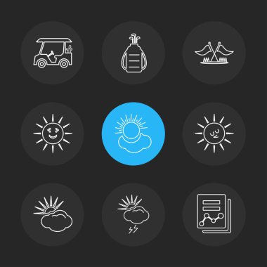 siyah arka plan üzerine minimalist düz app simgeleri