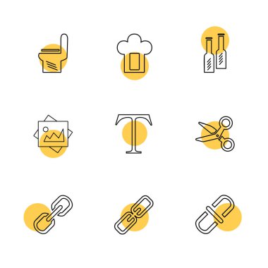 Minimalist düz app simgeler, vektör çizim dijital cihazlar için