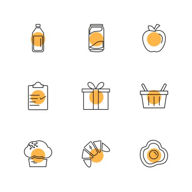 Beyaz arka plan üzerinde izole minimalist düz app simgeleri