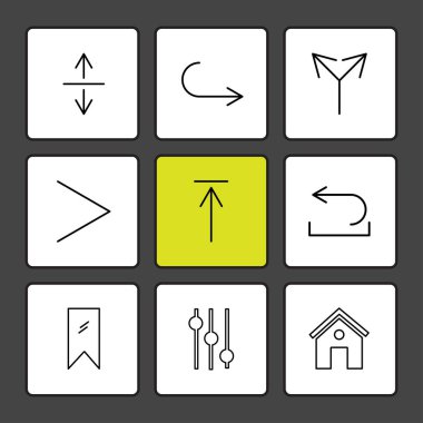 Beyaz arka plan üzerinde izole minimalist düz app simgeleri