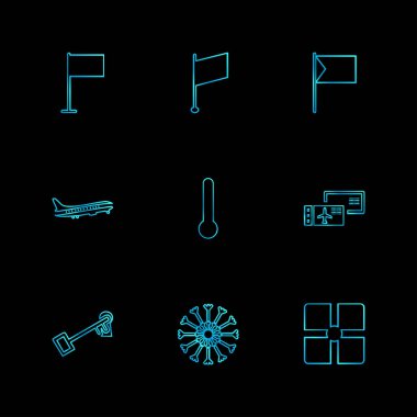 siyah arka plan üzerine minimalist düz app simgeleri