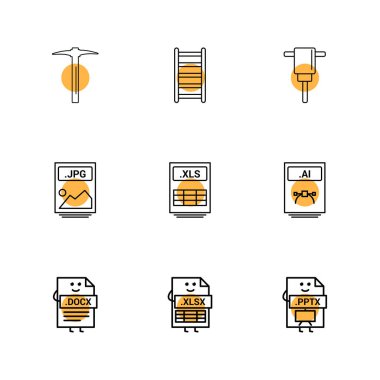 Beyaz arka plan üzerinde izole minimalist düz app simgeleri