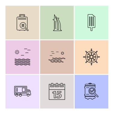 beyaz zemin üzerine minimalist düz app simgeleri