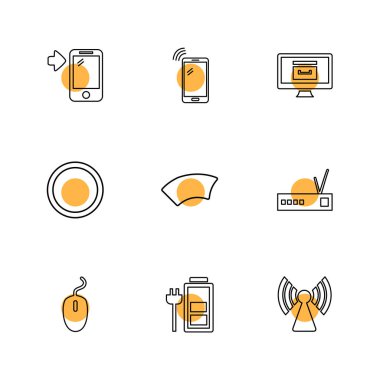 Beyaz arka plan üzerinde izole düz app simge kümesi
