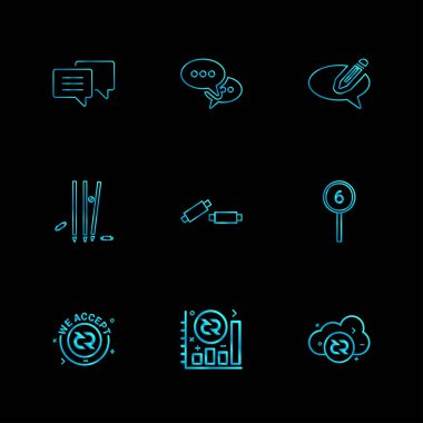 siyah arka plan üzerine minimalist düz app simgeleri