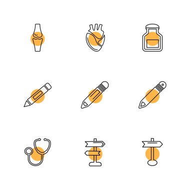 Beyaz arka plan üzerinde izole düz app simge kümesi