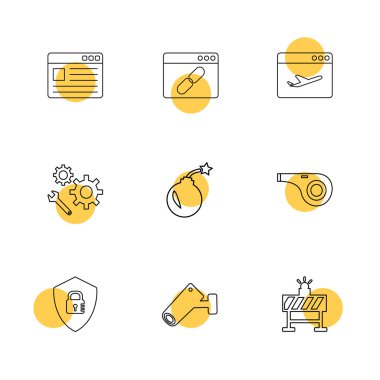 Beyaz arka plan üzerinde izole düz app simge kümesi