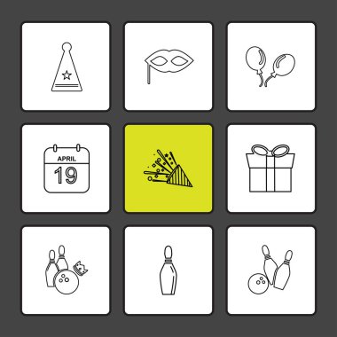 siyah arka plan üzerine minimalist düz app simgeleri