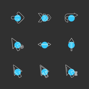 oklar Icons set, vektör tasarım düz koleksiyonu