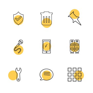 Beyaz arka plan üzerinde izole minimalist düz app simgeleri