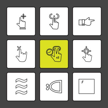 Beyaz arka plan üzerinde farklı minimalist düz vektör app simgeleri