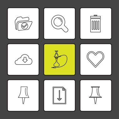 farklı minimalist düz vektör app simge kümesi