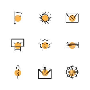 farklı minimalist düz vektör app simge kümesi