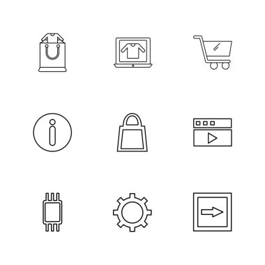 Beyaz arka plan üzerinde izole düz app simge kümesi