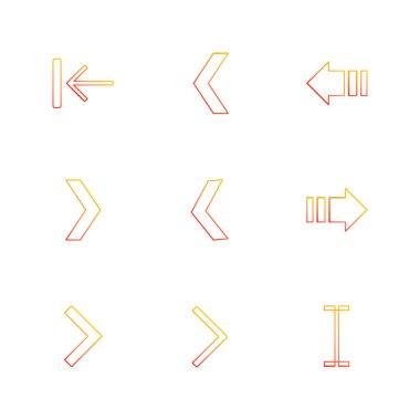 oklar yön işaretçiler yaratıcı simgeler ayarla, düz özel koleksiyon vektör